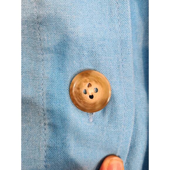 Pendleton Women’s M Linen Rayon Jacket Blue‎ Button Front Lightweight Casual - Picture 6 of 7